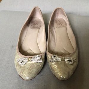 Vince Camuto Crystal Bow Ballet Flats